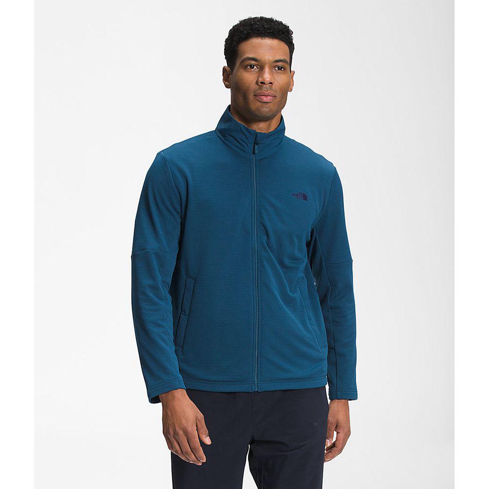 The North Face Wayroute Ανδρικα Fleece Full Zip - Μπλε (LIUT80231)